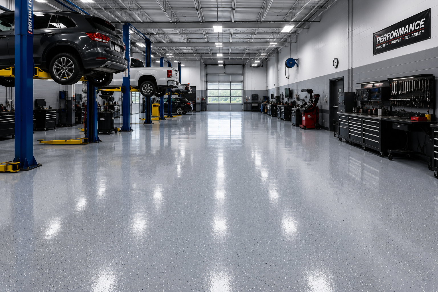 Auto Shop & Mechanic Floors install in Palm Beach County, Florida