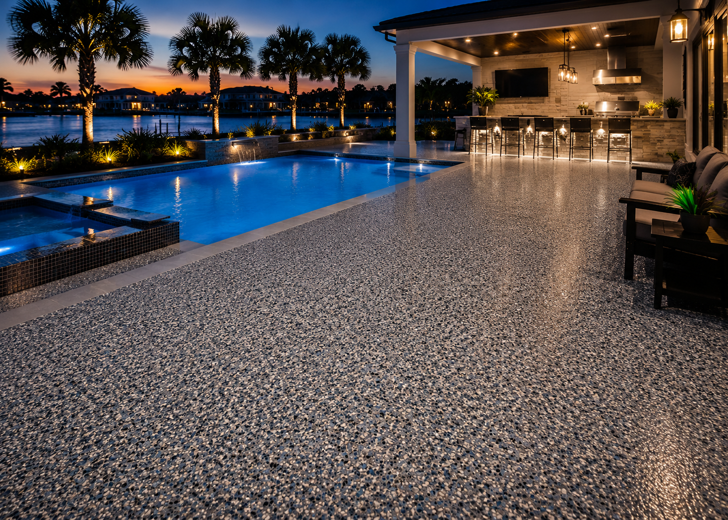 Patio & Pool Deck Coatings install in Palm Beach County, Florida