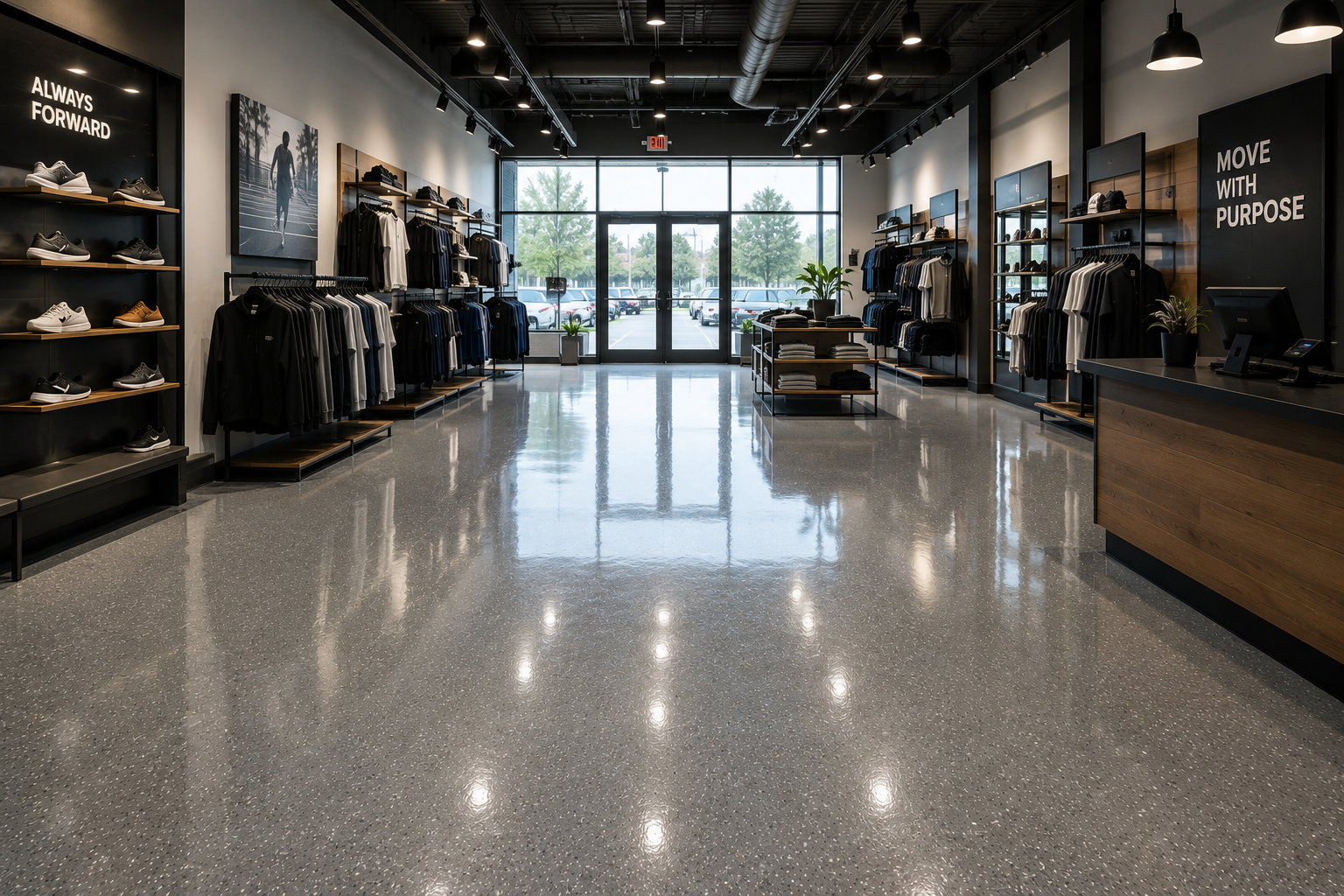 Retail Storefront Floors install in Palm Beach County, Florida